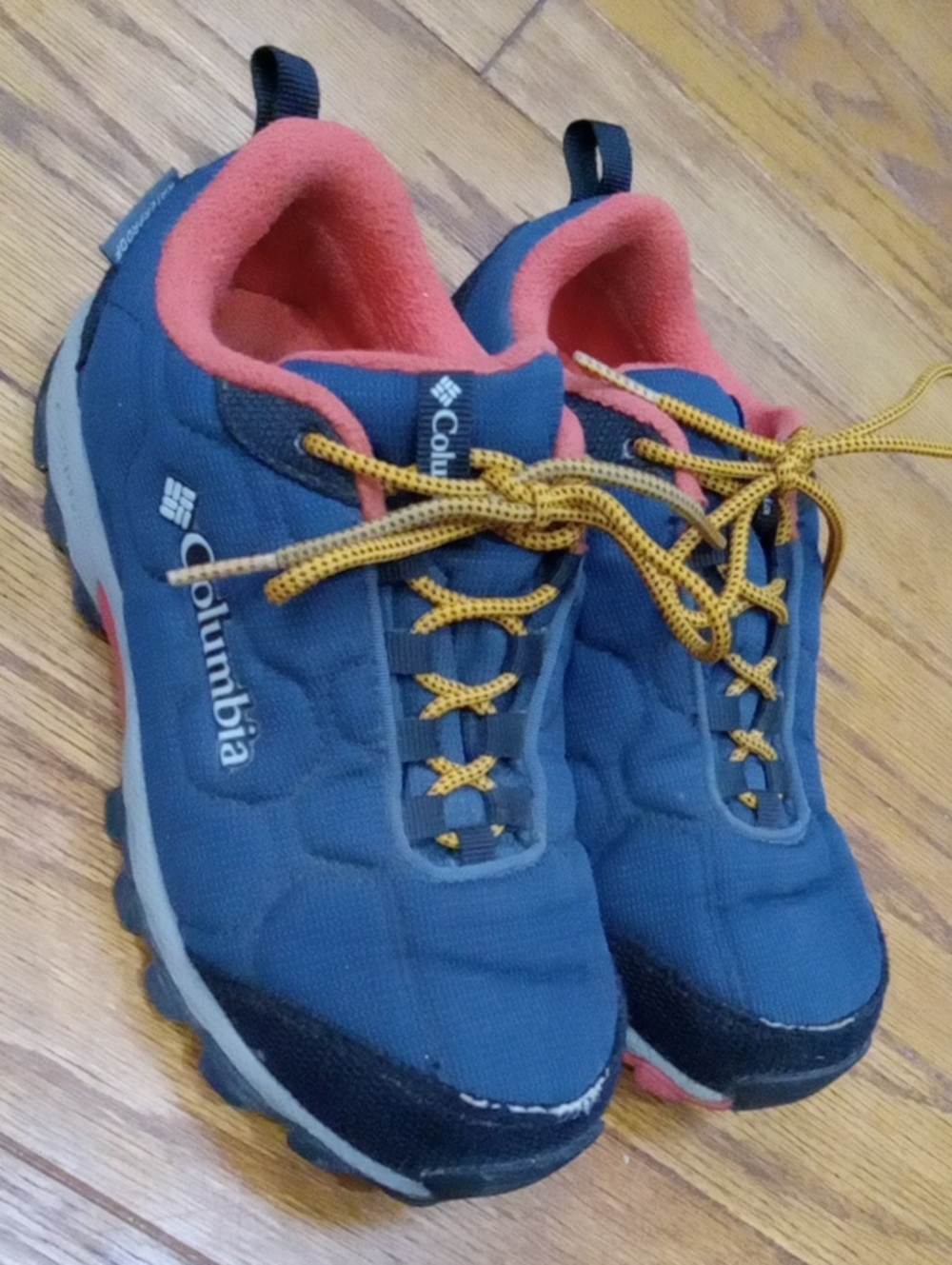 Columbia Kids Firecamp Sledder 3 Waterproof Hiking Shoes Navy Flame Size 2